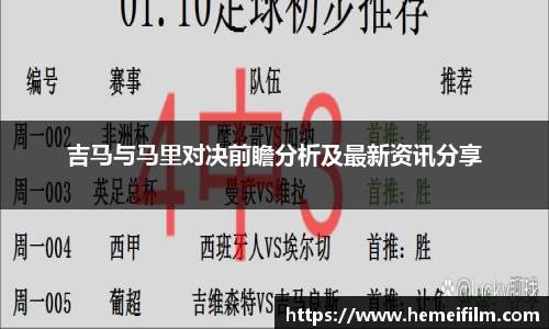 吉马与马里对决前瞻分析及最新资讯分享